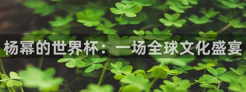 2026年世界杯赛程表时间：杨幂的世界杯：一场全球文化盛宴