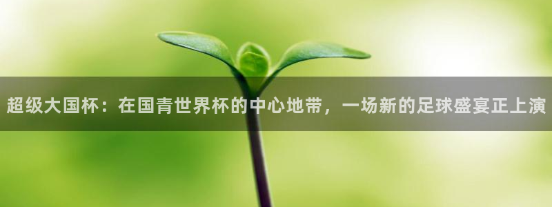 2026世界杯买球：超级大国杯：在国青世界杯的中心地带，一场新的足球盛宴正上演